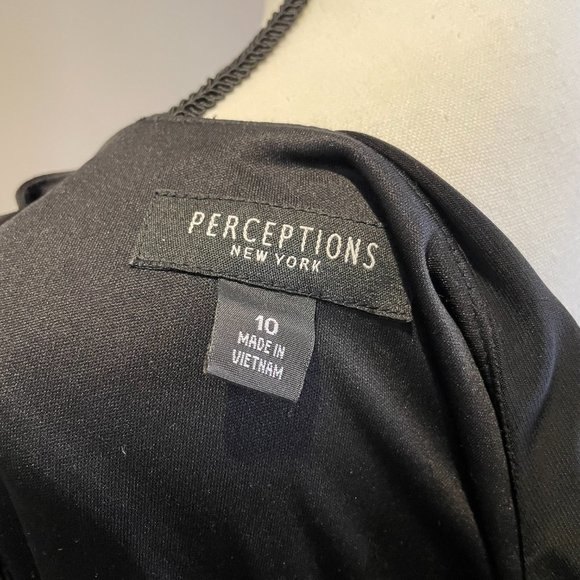 Perceptions Womens Sleeveless Midi Dress w/accent Waistband sz 10 NWOT - Picture 2 of 4